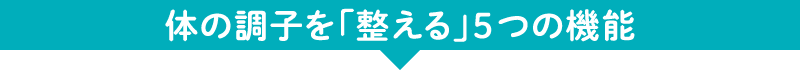 体の調子を「整える」5つの機能