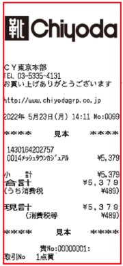 チヨダ店舗のレシート