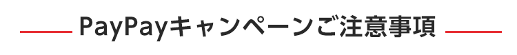 PayPayキャンペーンご注意事項