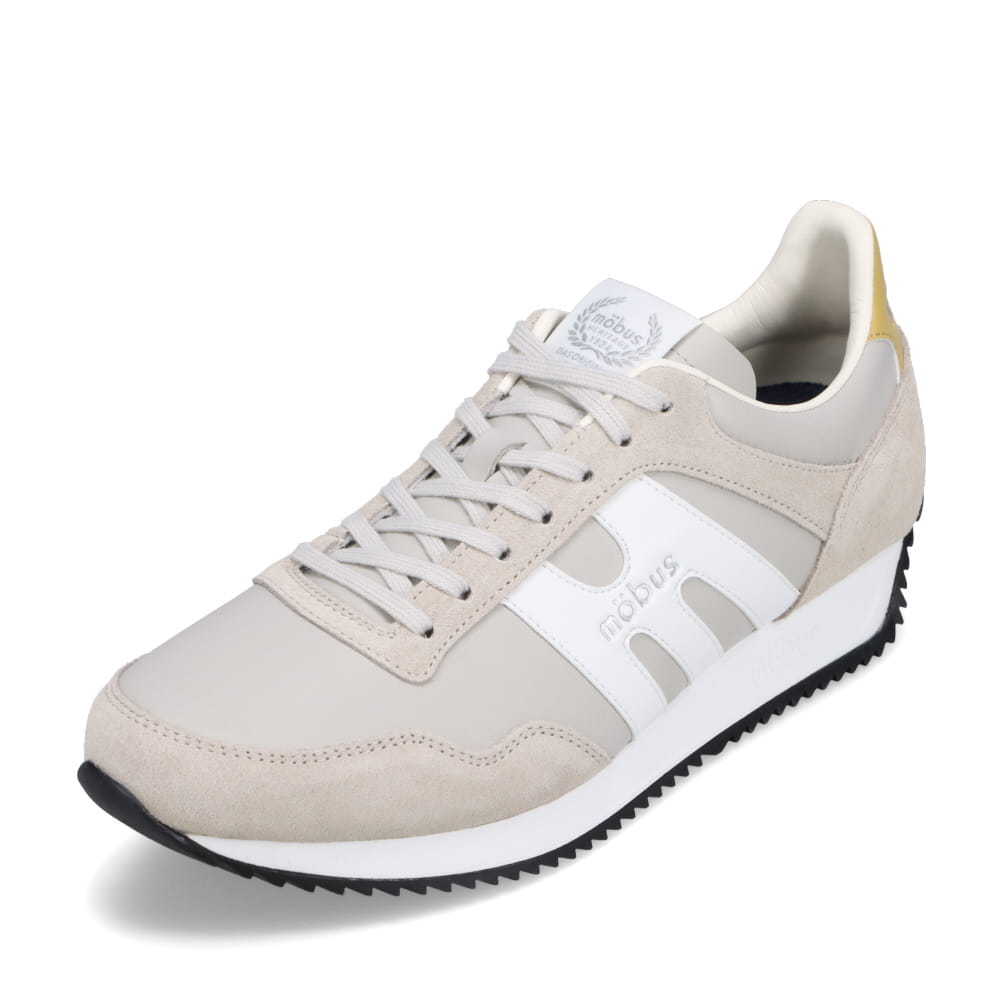 mobus モーブス 抗菌防臭カジュアルスニーカー メンズ グレー×ホワイト