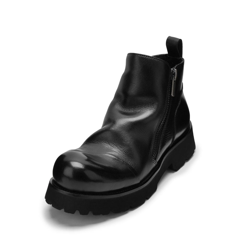 RAUDi ラウディ サイドジップ付ショートブーツ ブラック メンズ | 靴