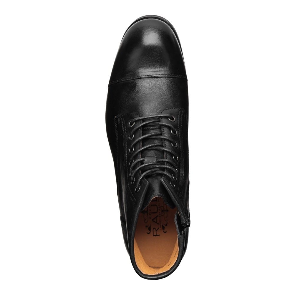 RAUDi ラウディ サイドジップ付レースアップブーツ ブラック メンズ