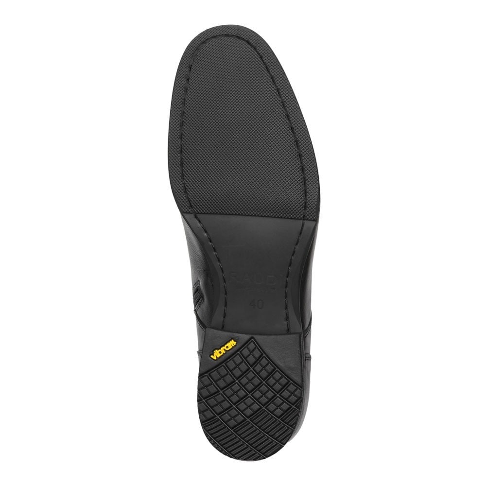 RAUDI ブーツ 43 ブラック vibram RAUDi ラウディ サイドジップ付レースアップブーツ ブラック メンズ