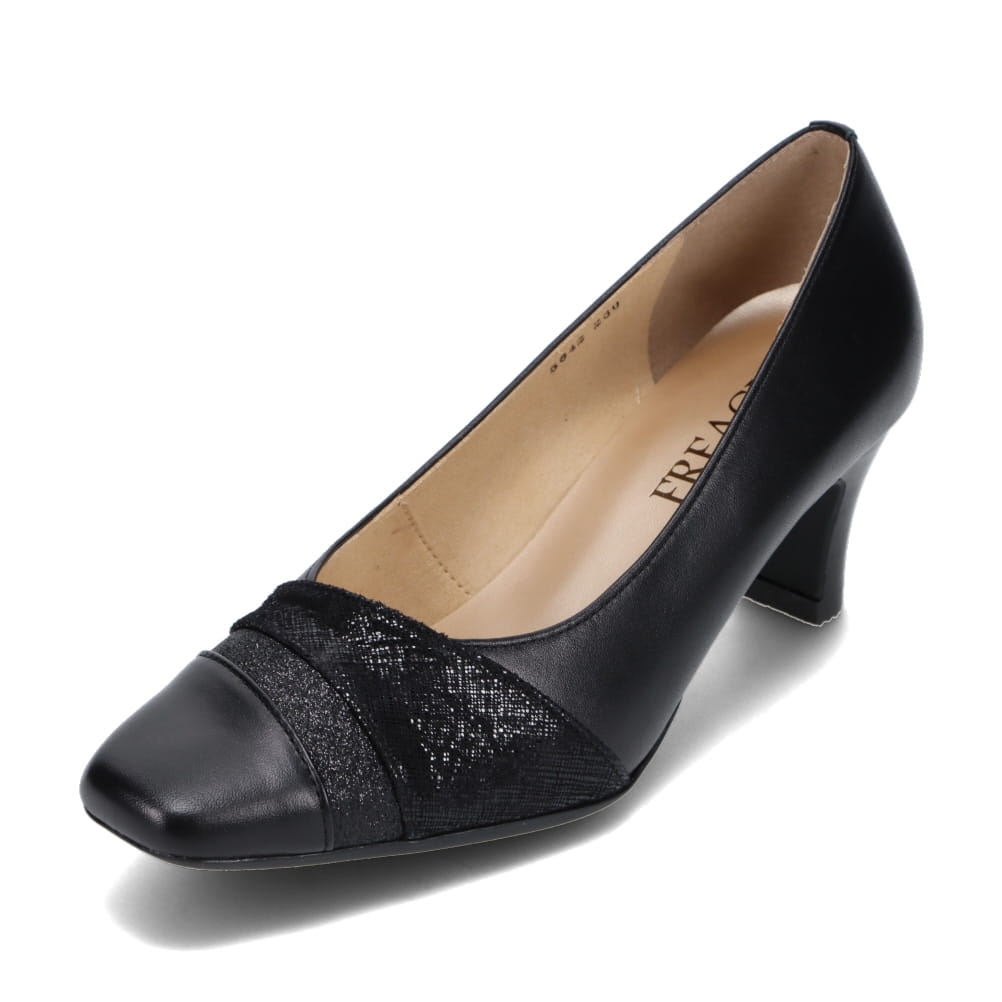 FREACH フリーチ 本革低反発インソールパンプス ブラック レディース