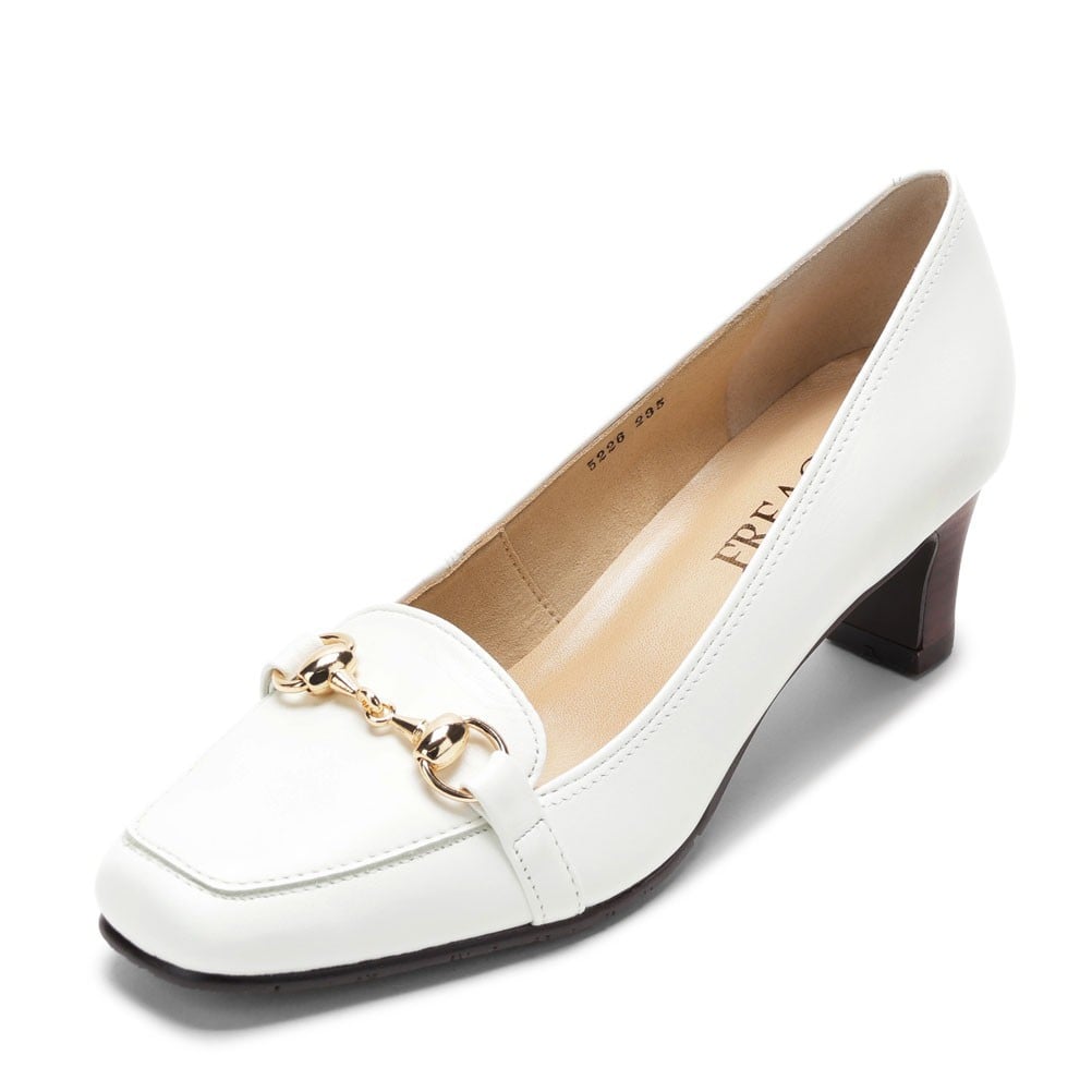 FREACH フリーチ ビットローファーパンプス オフホワイト レディース