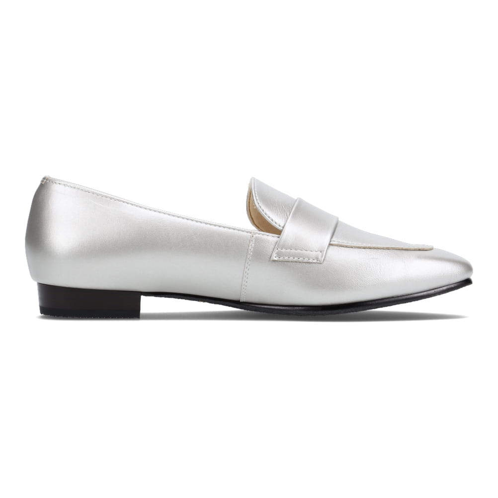 FREACH フリーチ 本革低反発インソールローファーパンプス シルバー