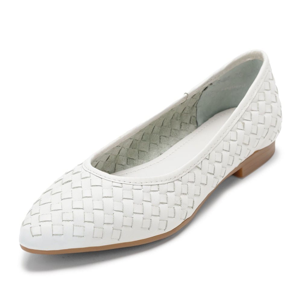 offen ホワイト フラットシューズ　レースシューズ　サイズ39 offen フラットシューズ ホワイト39 plain flat pattern / WHITE