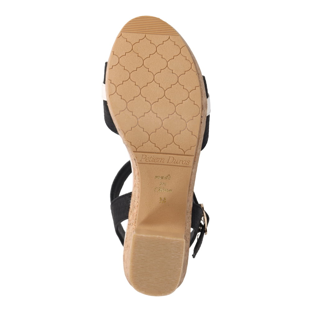 リボン付きアンクルストラップサンダル