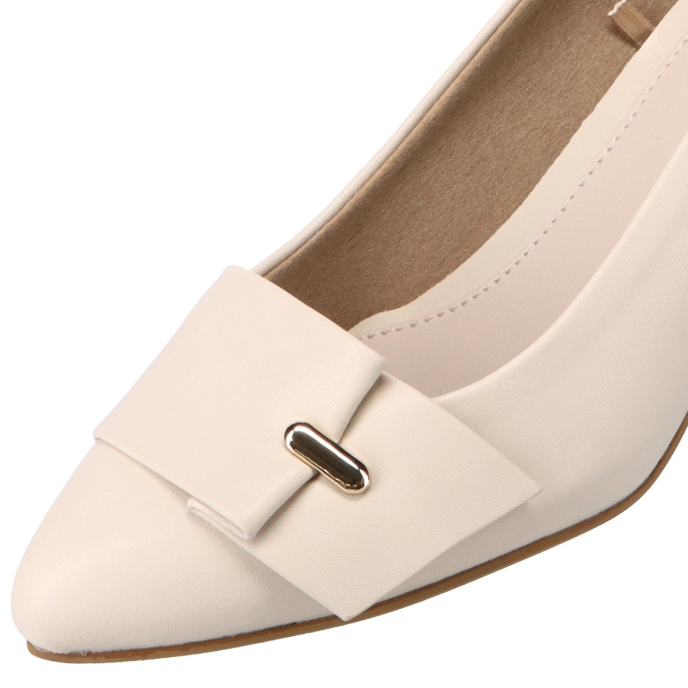 かかとクッション付きアーモンドトゥパンプス