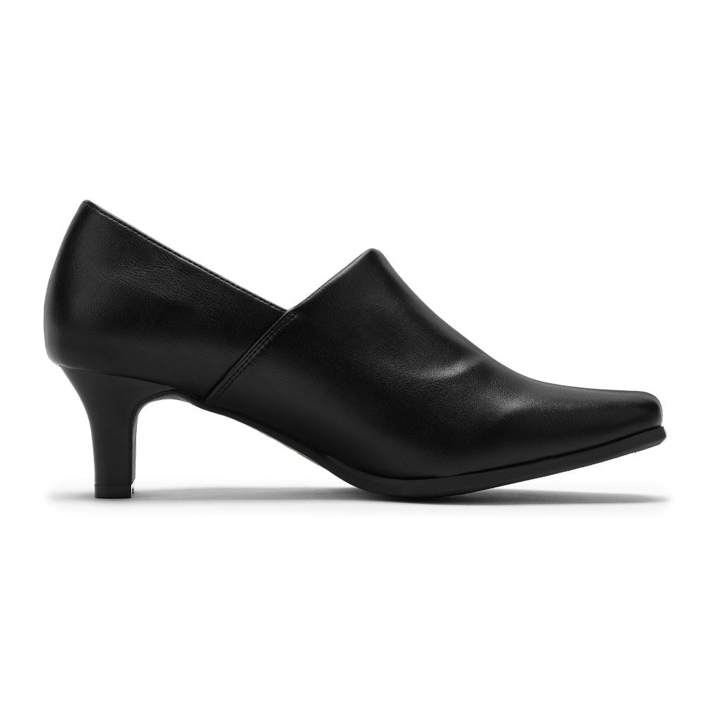 スクエアトゥ(ベーシックパンプス)幅広 3E 防水 甲深ブーティ＜5.0cmヒール＞【21.5cm～25.5cm】