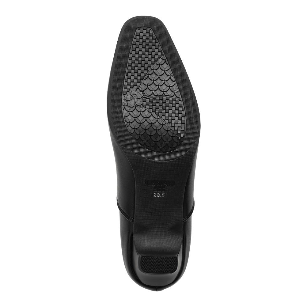 スクエアトゥ(ベーシックパンプス)幅広 3E 防水 甲深ブーティ＜5.0cmヒール＞【21.5cm～25.5cm】