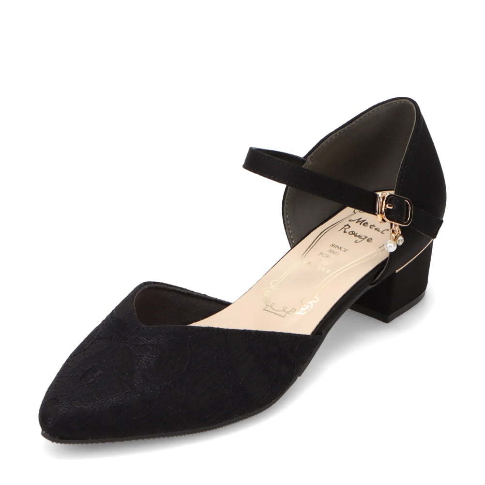 チャーム付きアンクルストラップパンプス