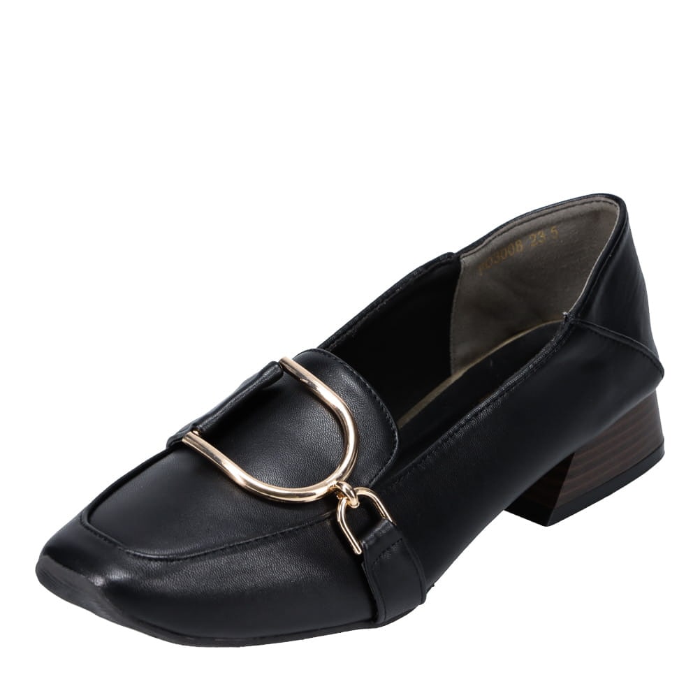 ゴールドバックルローファーパンプス