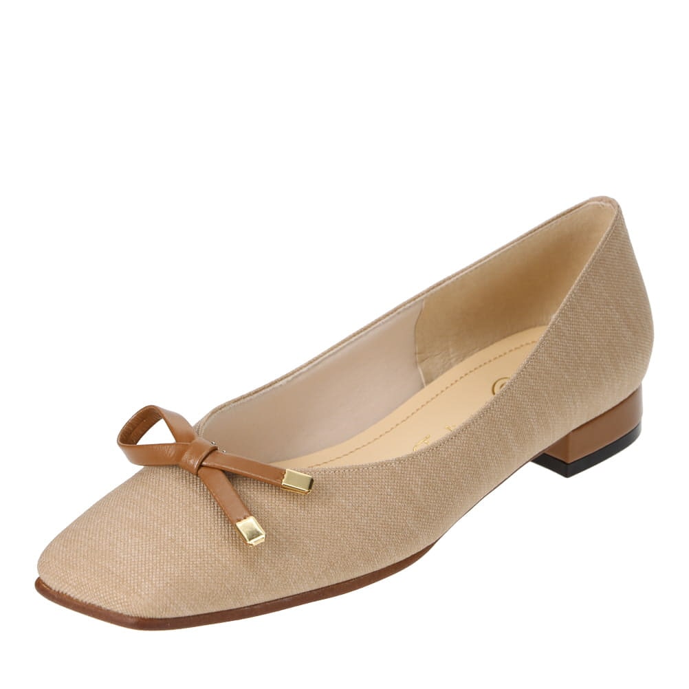 リボン スクエアトゥパンプス