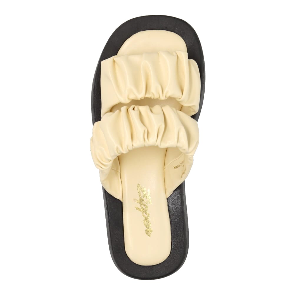 シュシュ風フラットサンダル