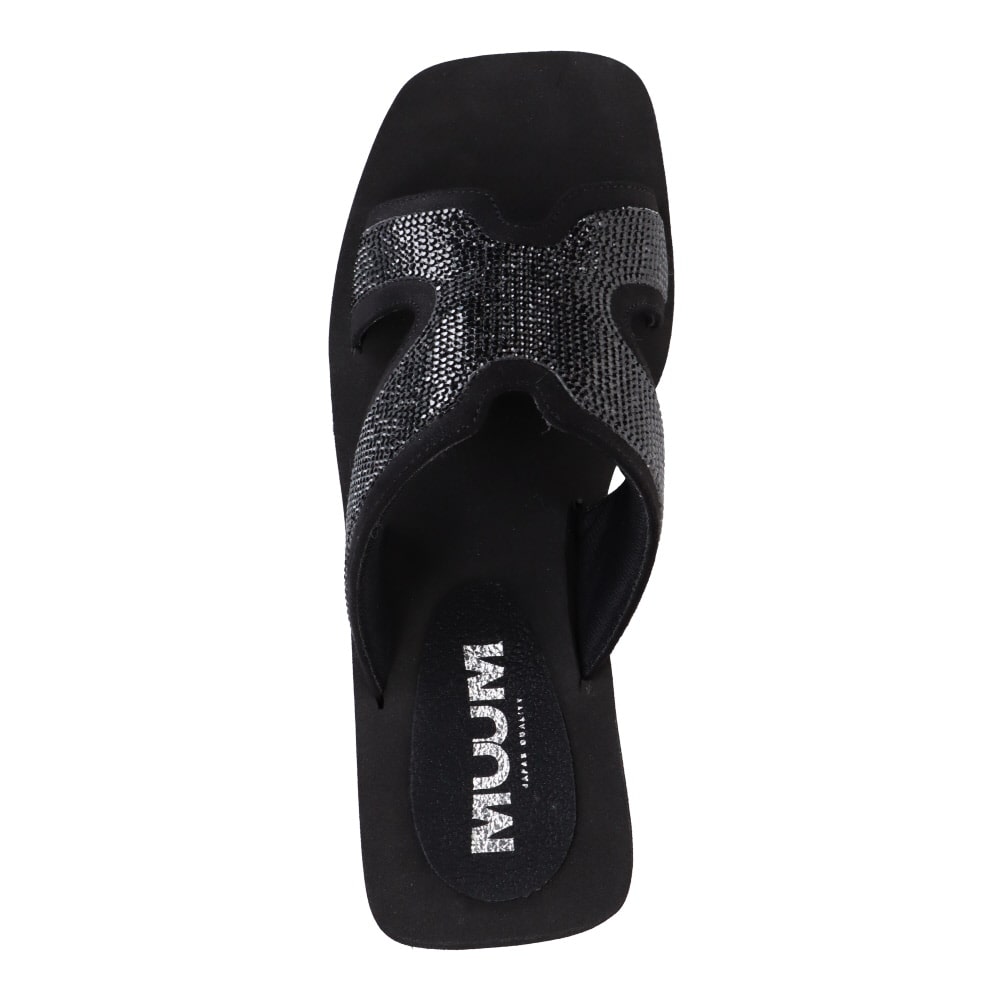 サンダル・ミュール MOU Women Sandals MUSW661000N BKWH Black MUUM ムーム キラキラスクエアミュールサンダル レディース