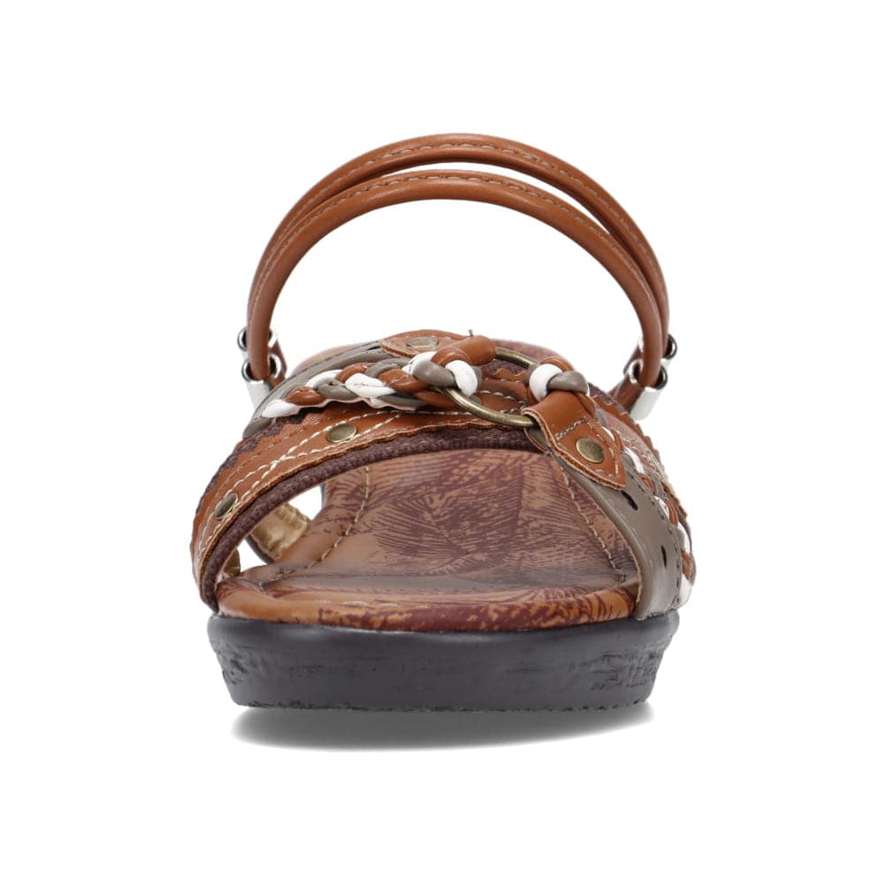 Apricot garden エスニックウェッジサンダル キャメル レディース | 靴