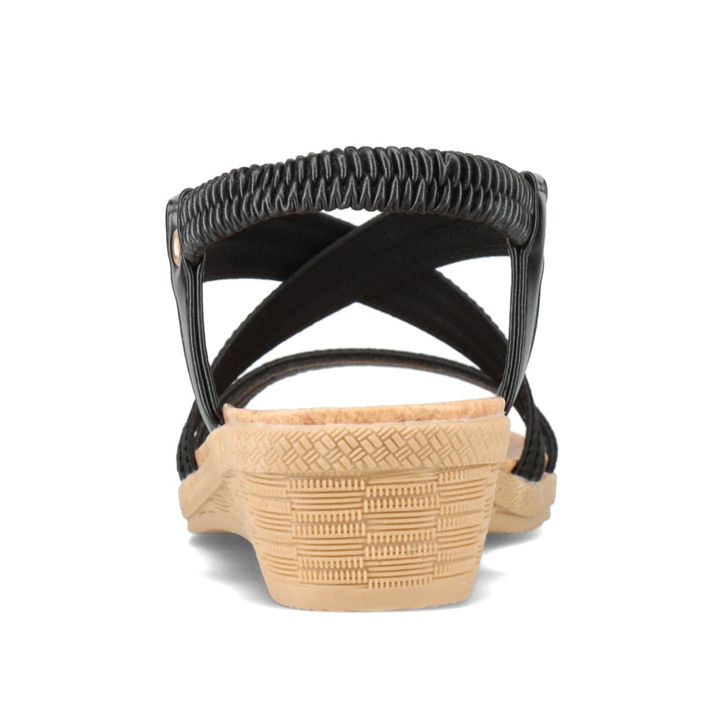 Zipper ジッパー カジュアルサンダル ブラック レディース | 靴