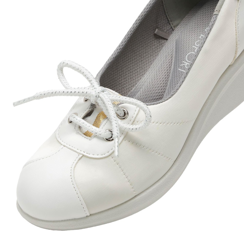 ELLE SPORT エルスポーツ ショートレースアップウェッジシューズ  