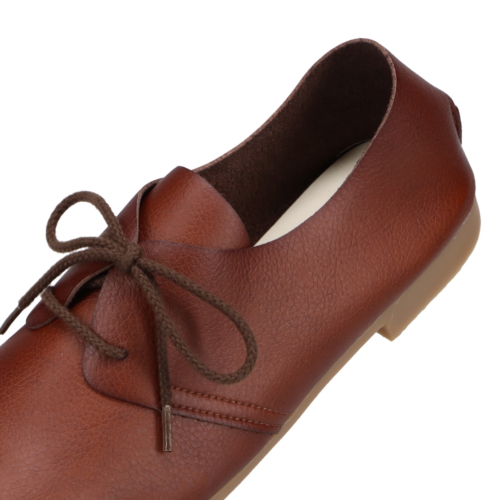 gather ギャザー レースアップシューズ ダークブラウン レディース