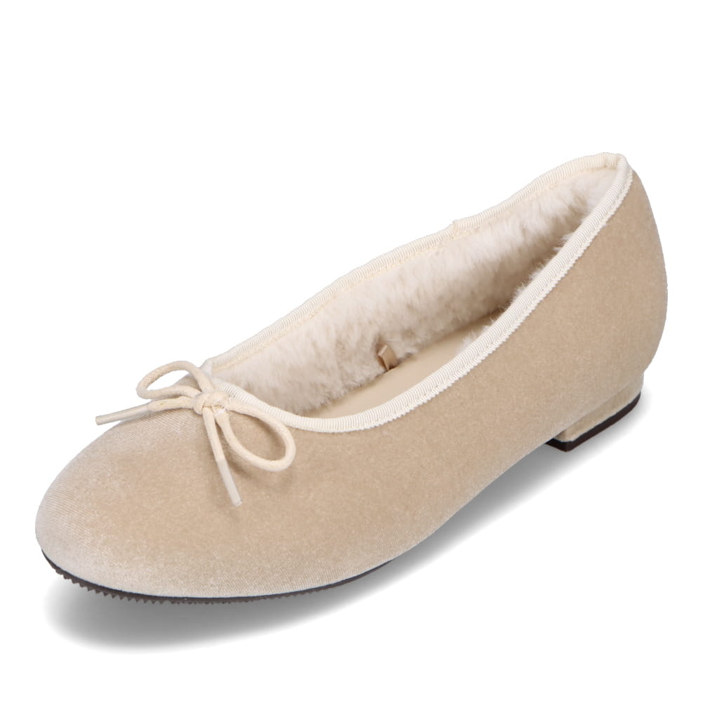 la farfa ラファーファ 裏起毛バレエシューズ ベージュ レディース
