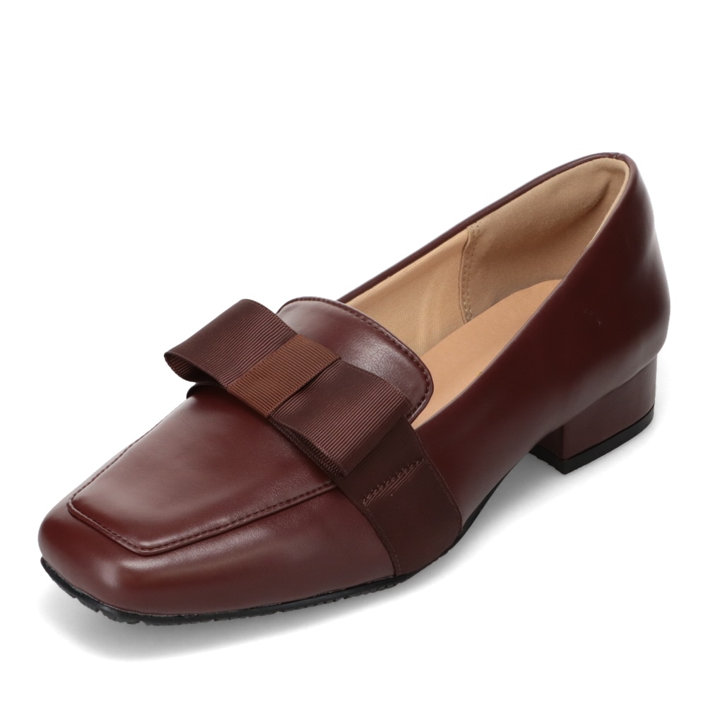 masyugirl マシュガール 幅広リボンパンプス ダークブラウン