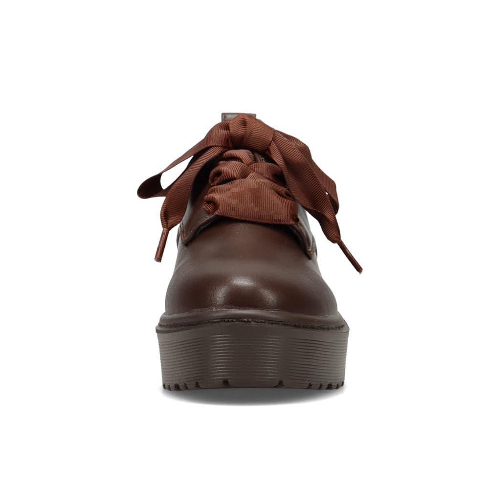 Zipper ジッパー 厚底レースアップシューズ ダークブラウン レディース