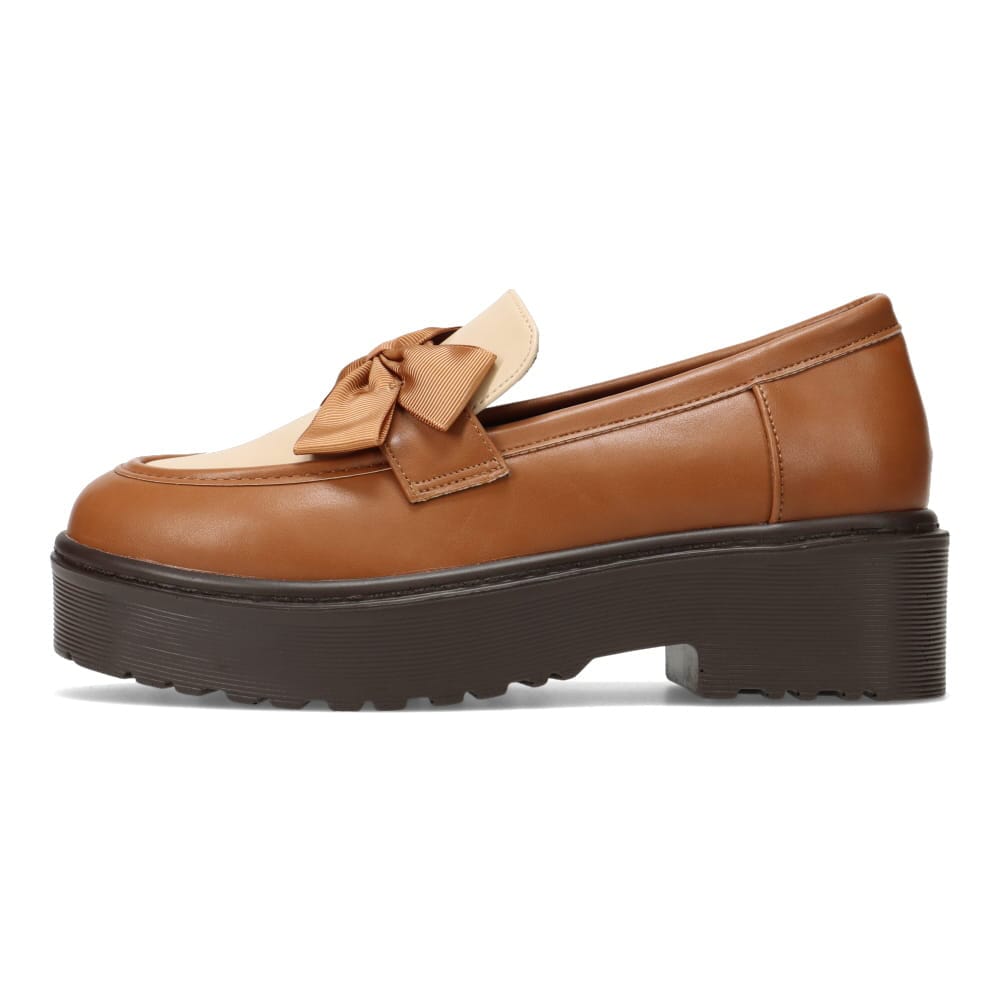 厚底リボンローファー