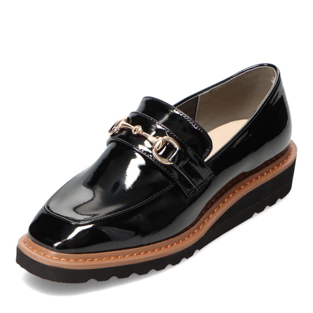 minia ミニア ビットウェッジソールローファー ブラック レディース