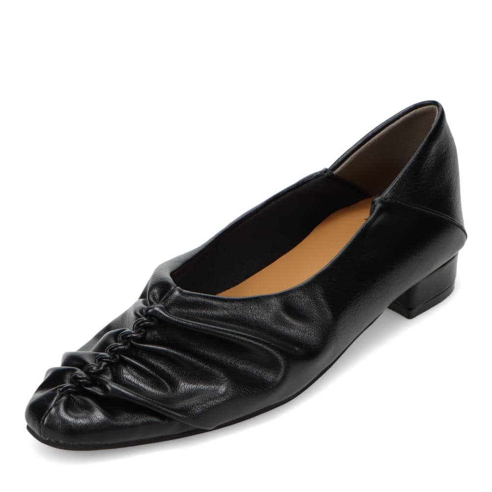 minia ミニア ギャザーパンプス ブラック レディース | 靴（シューズ