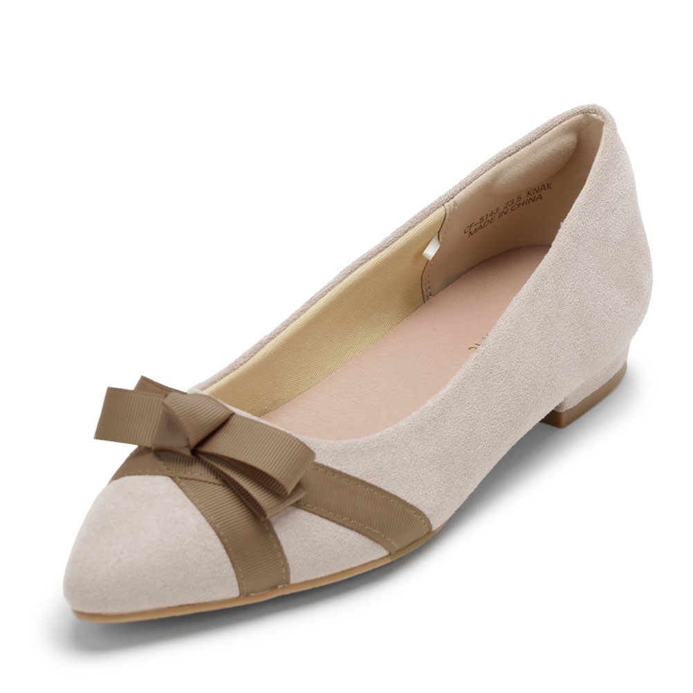 リボンフラットパンプス