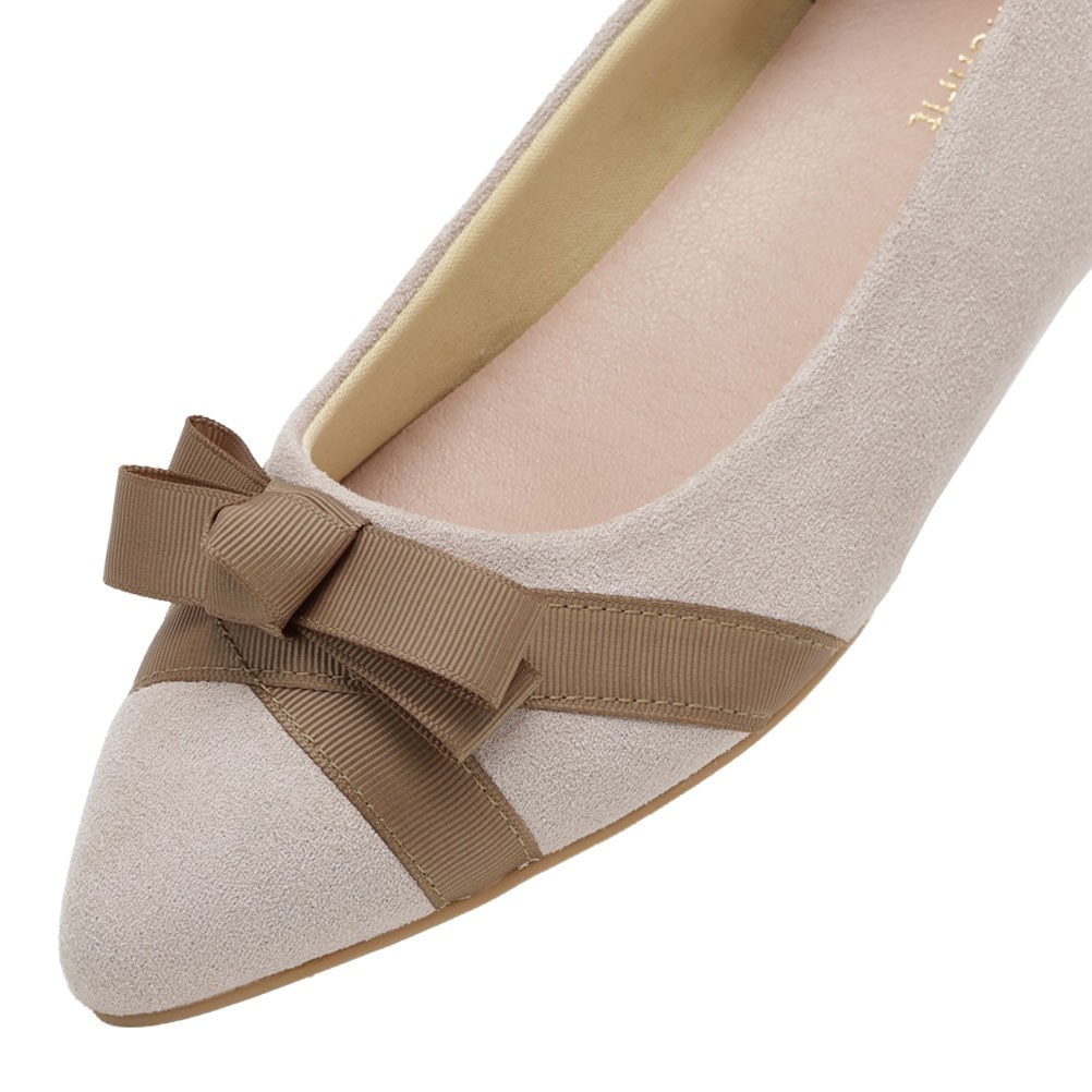 リボンフラットパンプス