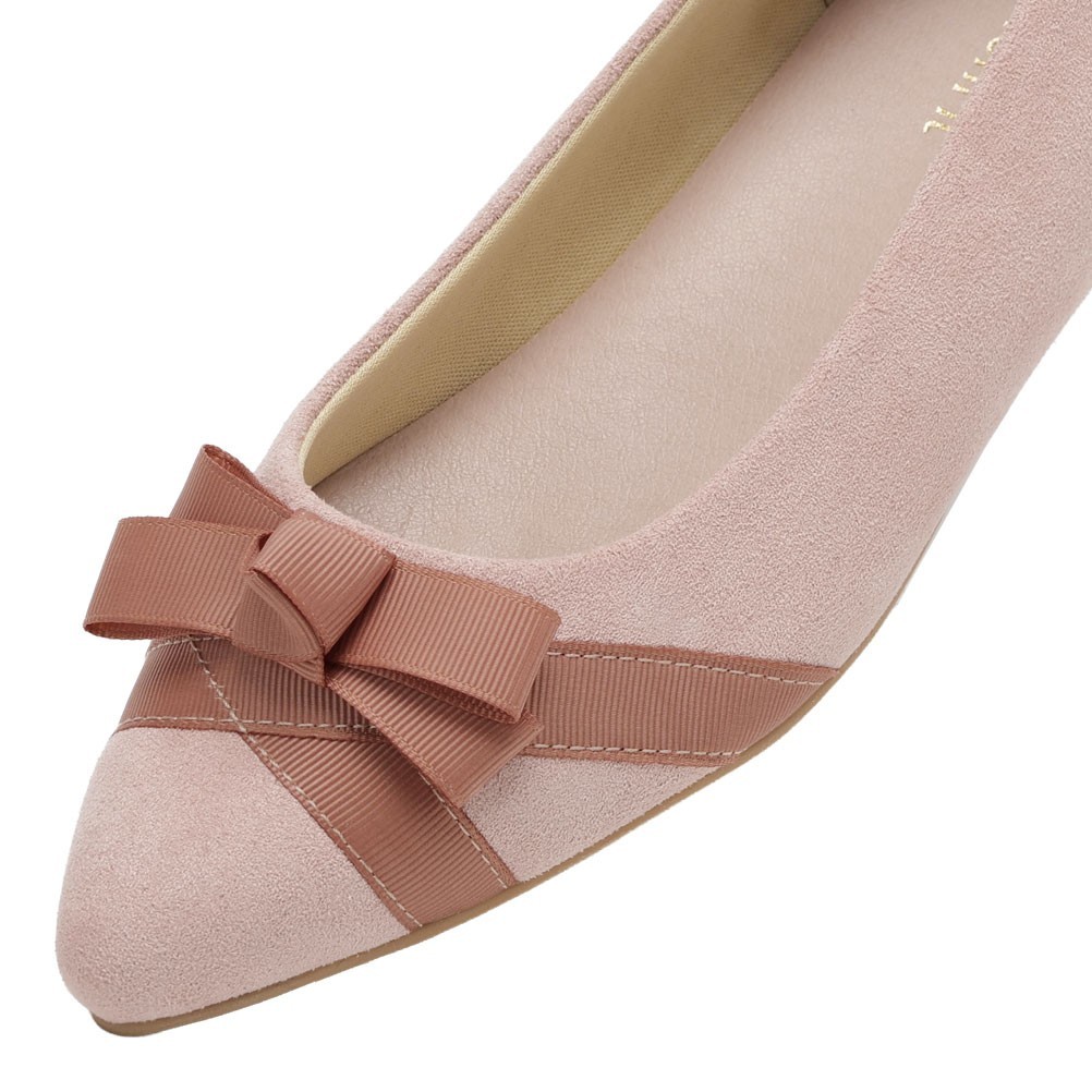 リボンフラットパンプス