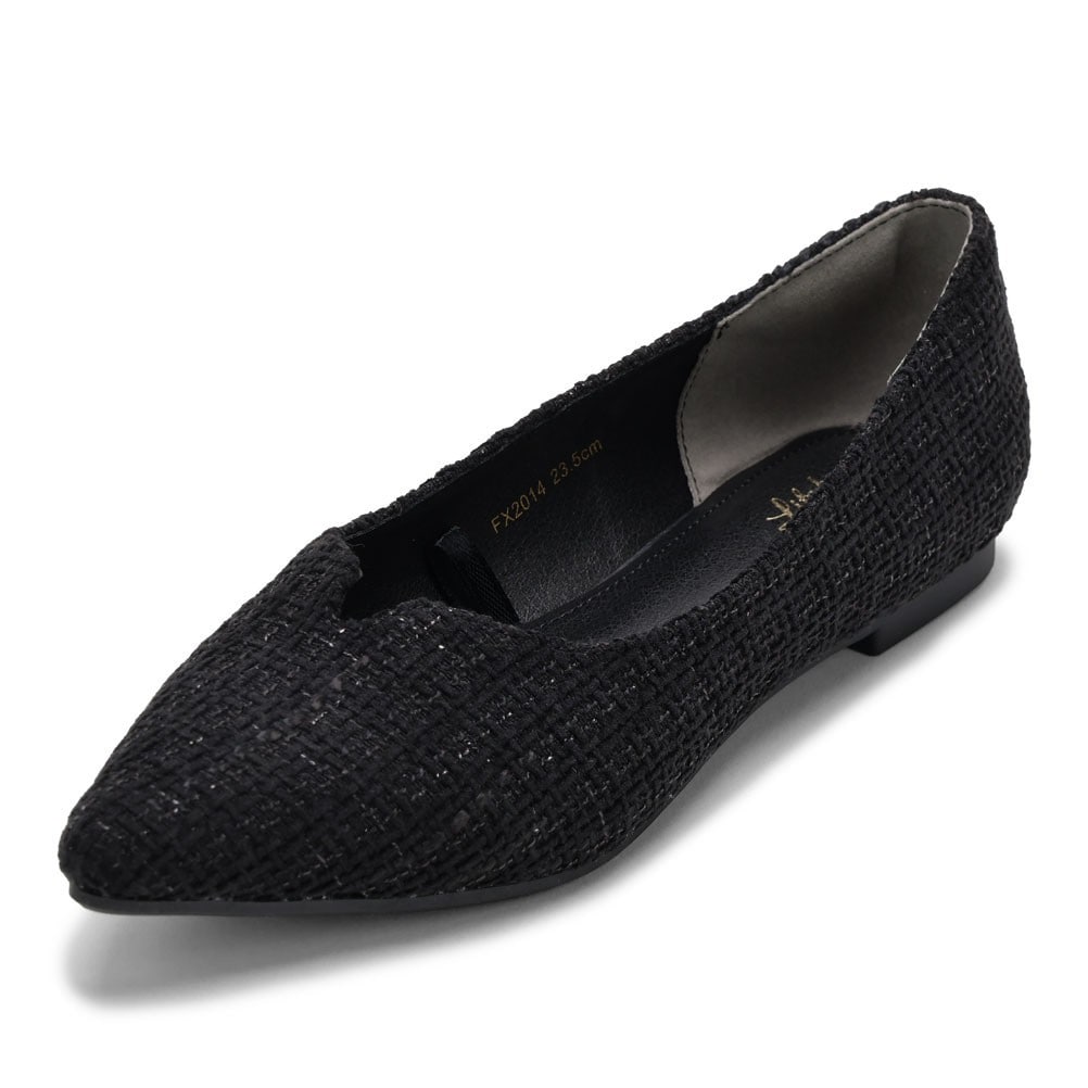 美品 beautiful shoes パンプス　黒23.5cm ポインテッドトゥ Life beauty ライフ ビューティー ポインテッドトゥパンプス ブラック