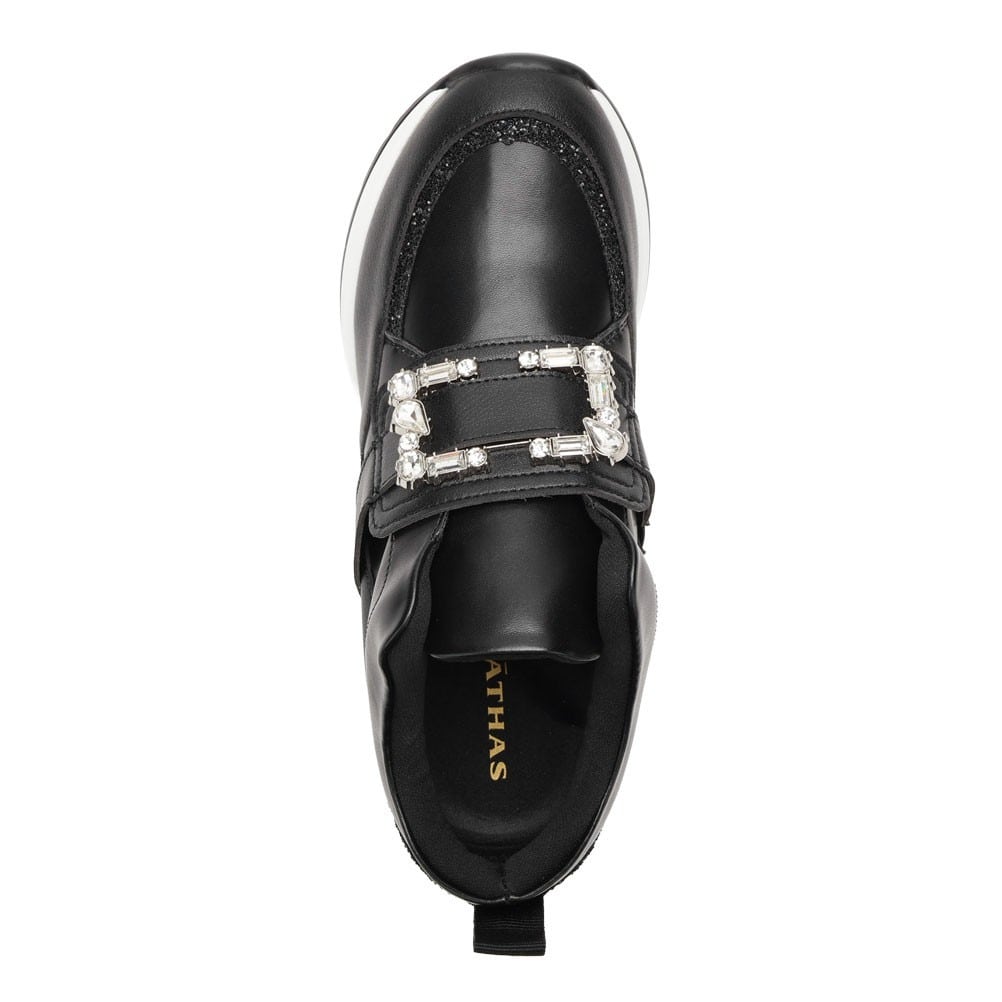 ビジュー付き厚底スニーカー