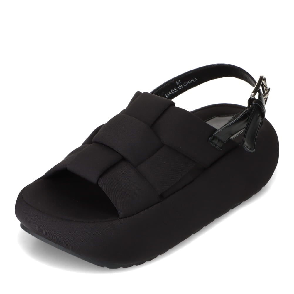 サンダル 編み込み JIL SANDER ブラックサンダル 編み込みデザイン