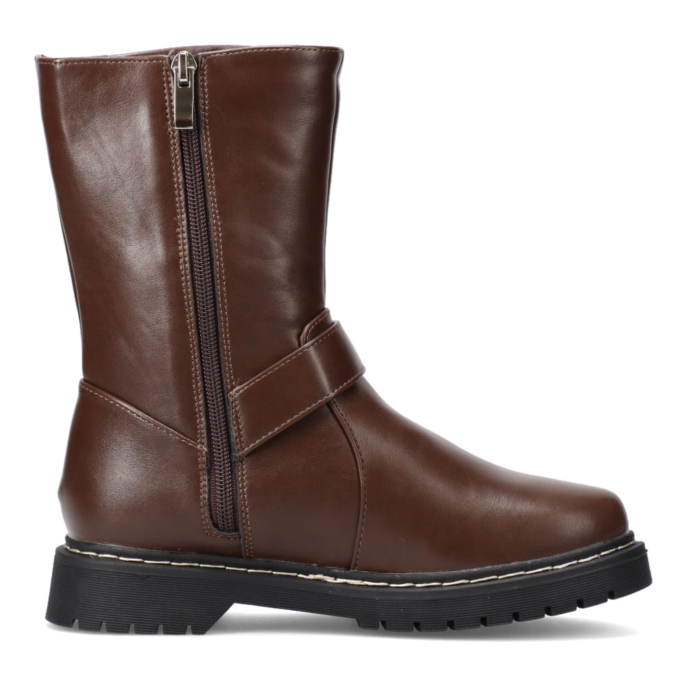 Lena レナ バックル付きエンジニアブーツ レディース ダークブラウン