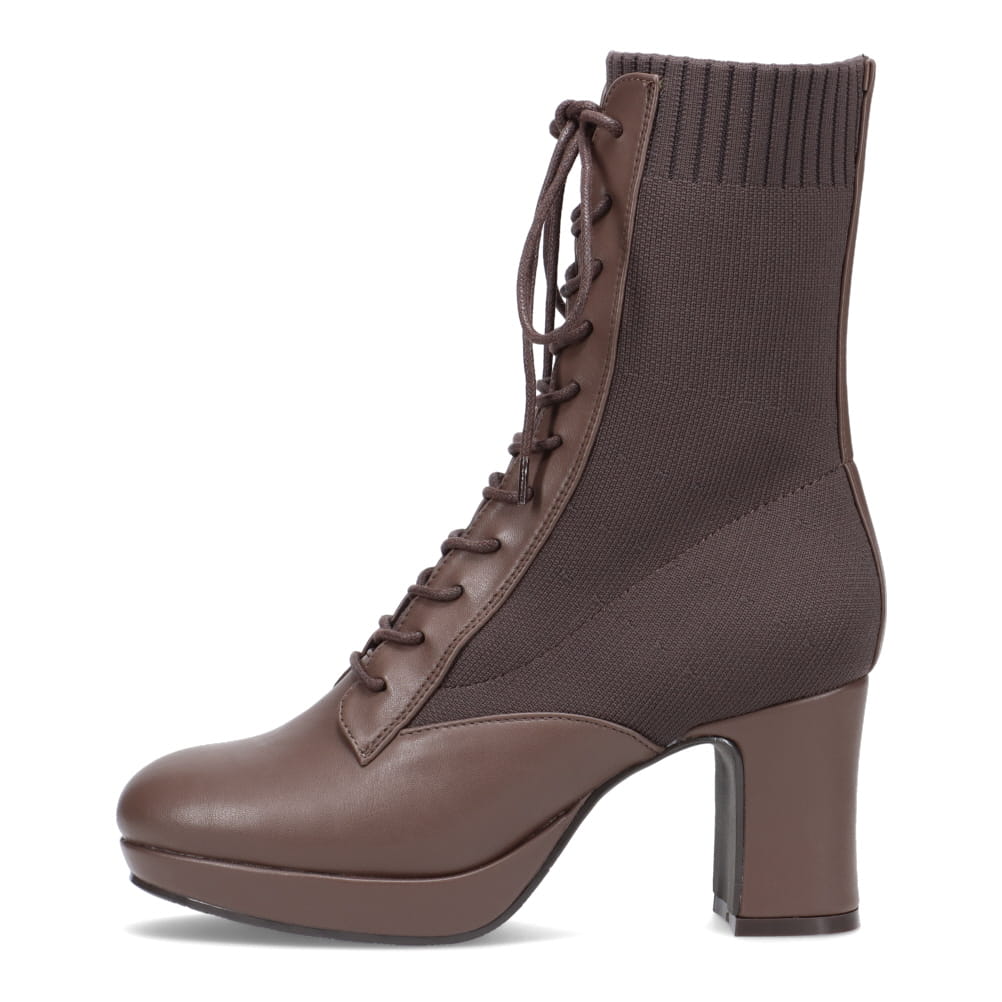 レースアップハイヒールブーツ