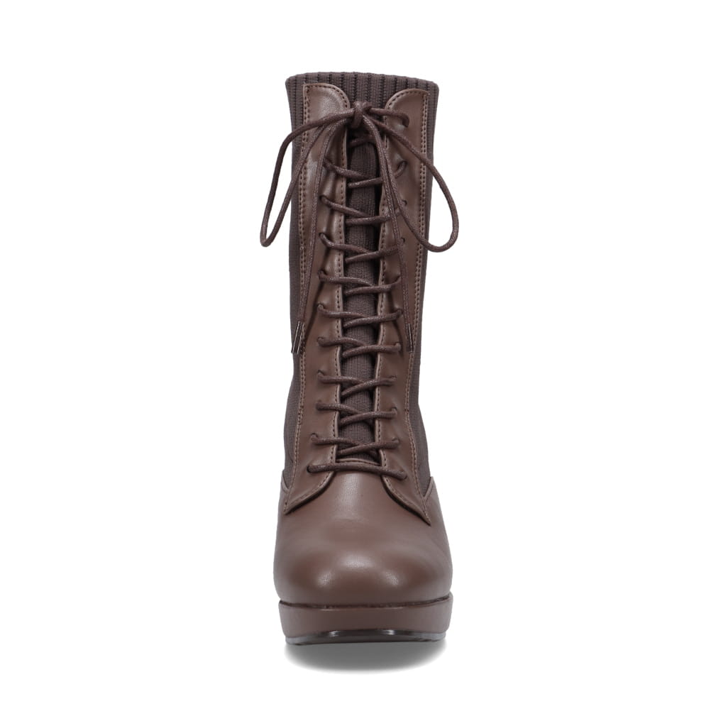 レースアップハイヒールブーツ