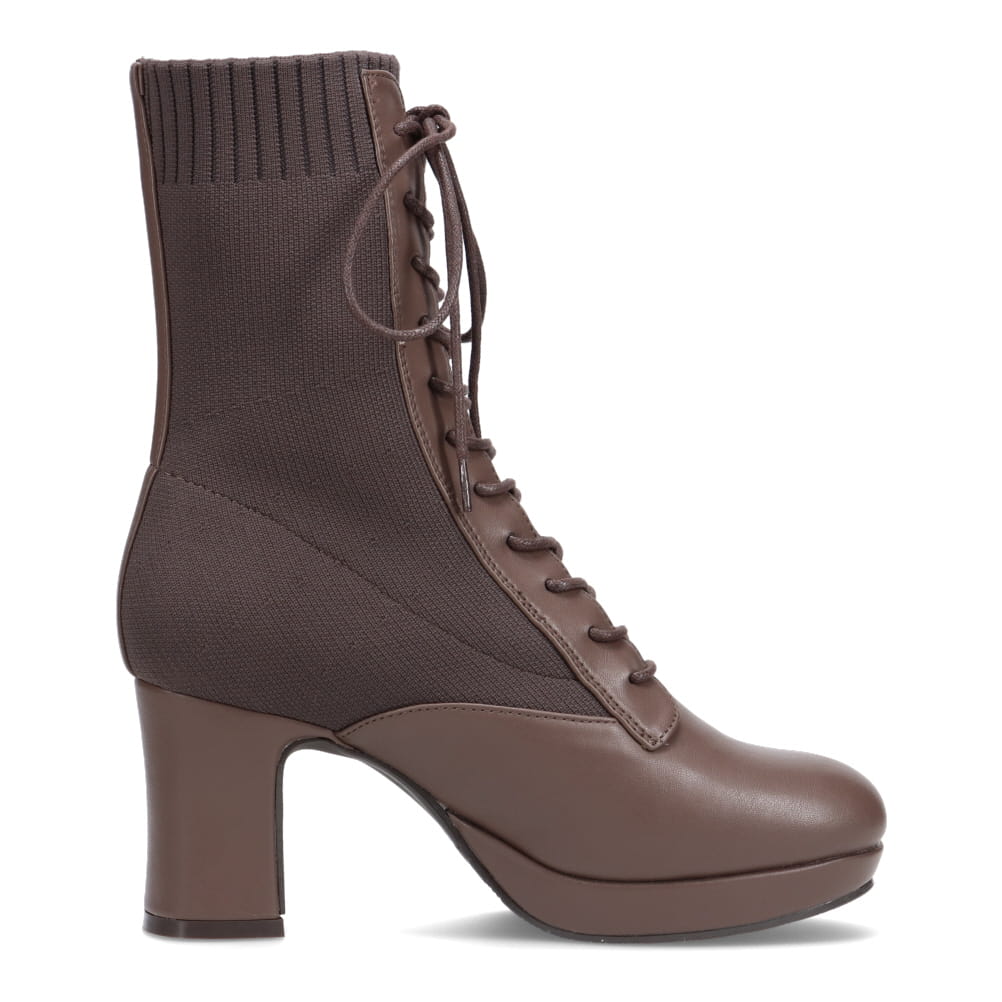 レースアップハイヒールブーツ