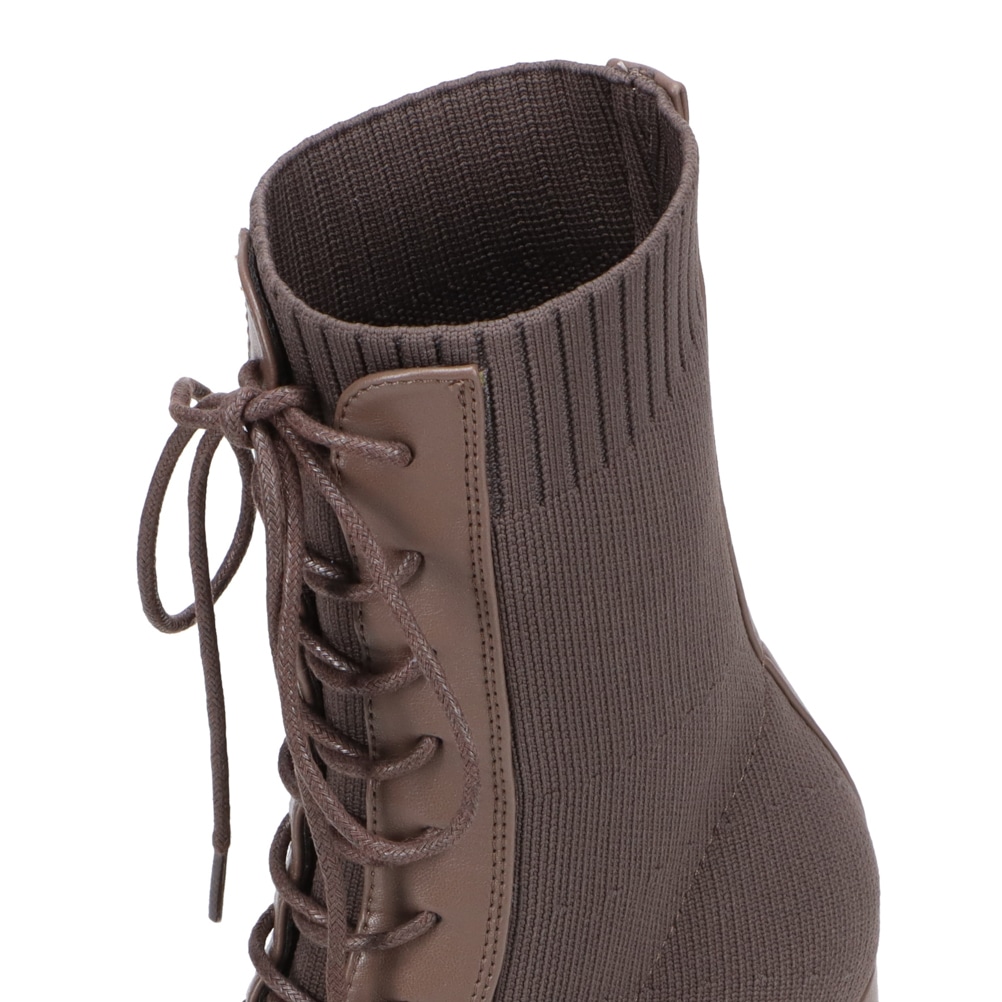 レースアップハイヒールブーツ