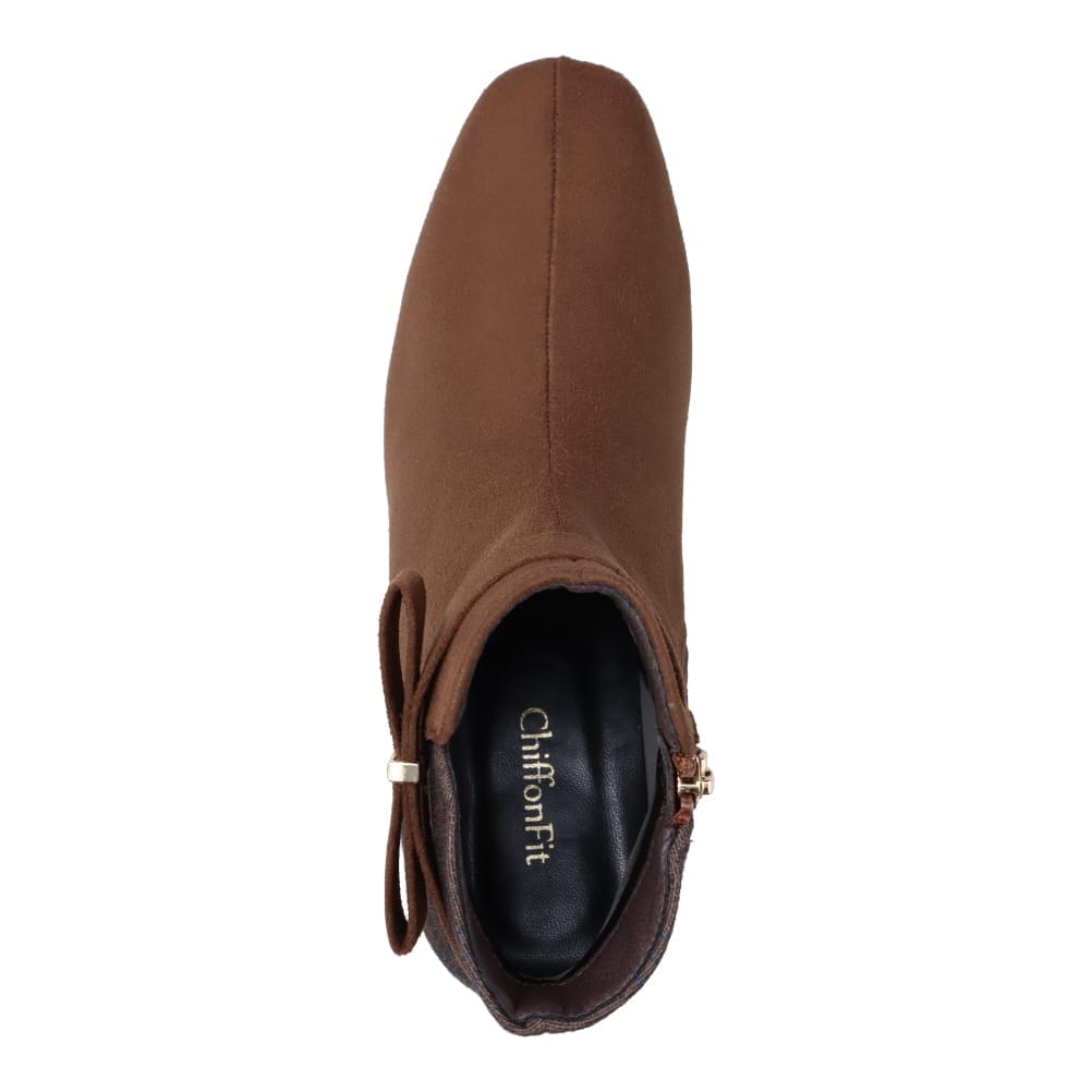 サイドリボン ショートブーツ