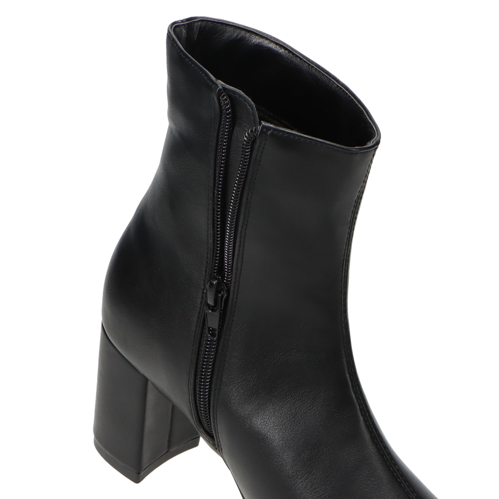 MUUM ムーム チャンキーヒールショートブーツ ブラック レディース