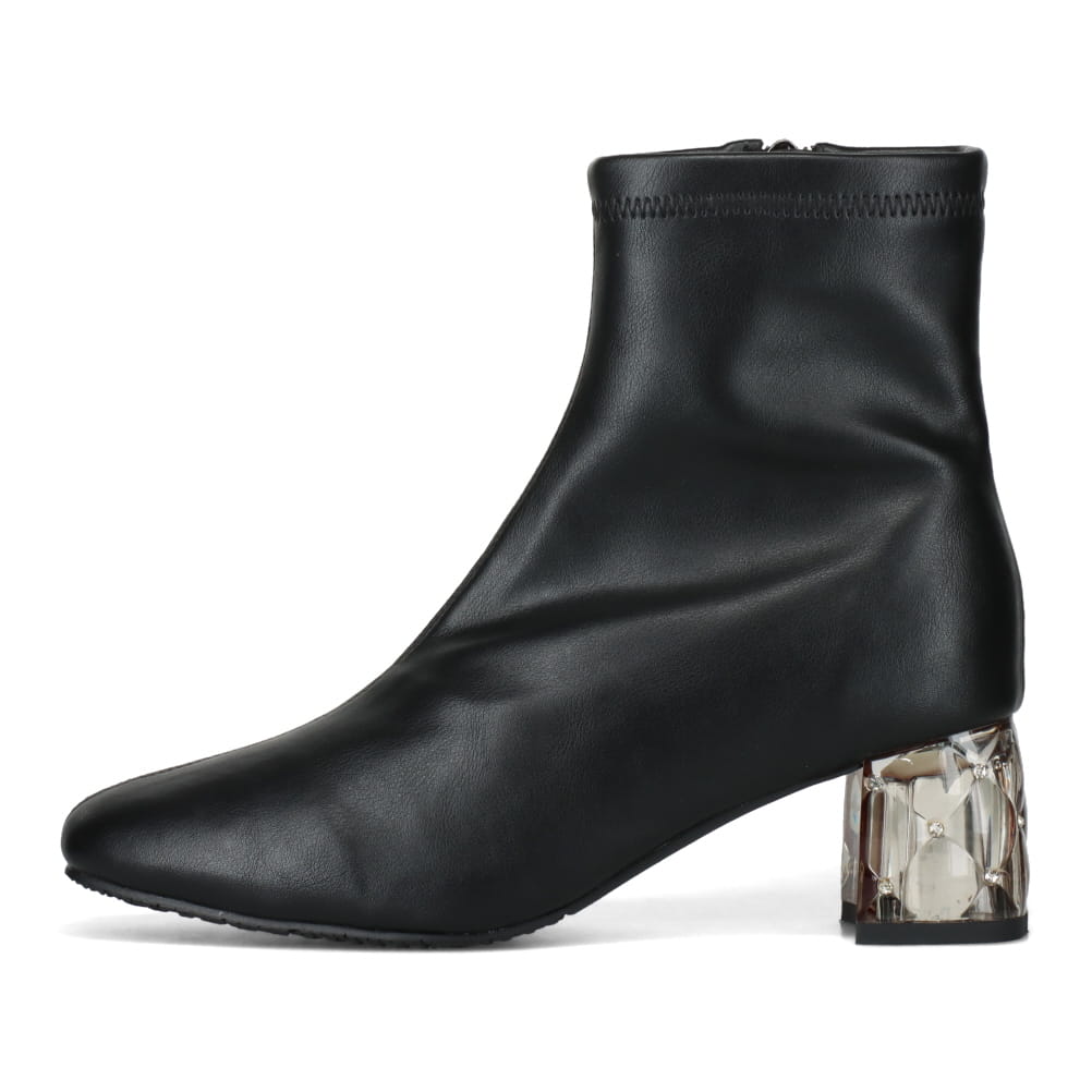 クリアヒールストレッチショートブーツ