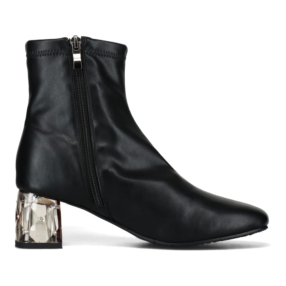 クリアヒールストレッチショートブーツ