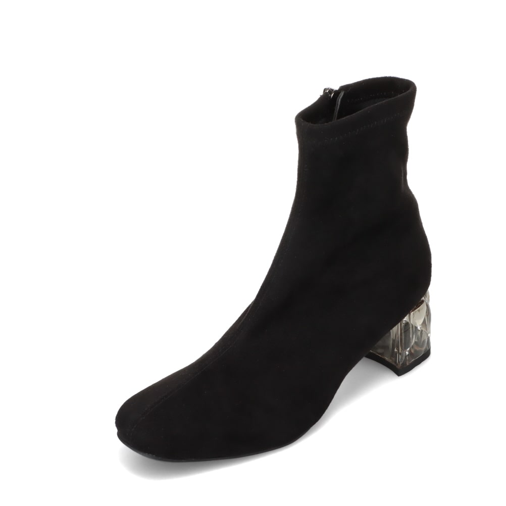 クリアヒールストレッチショートブーツ