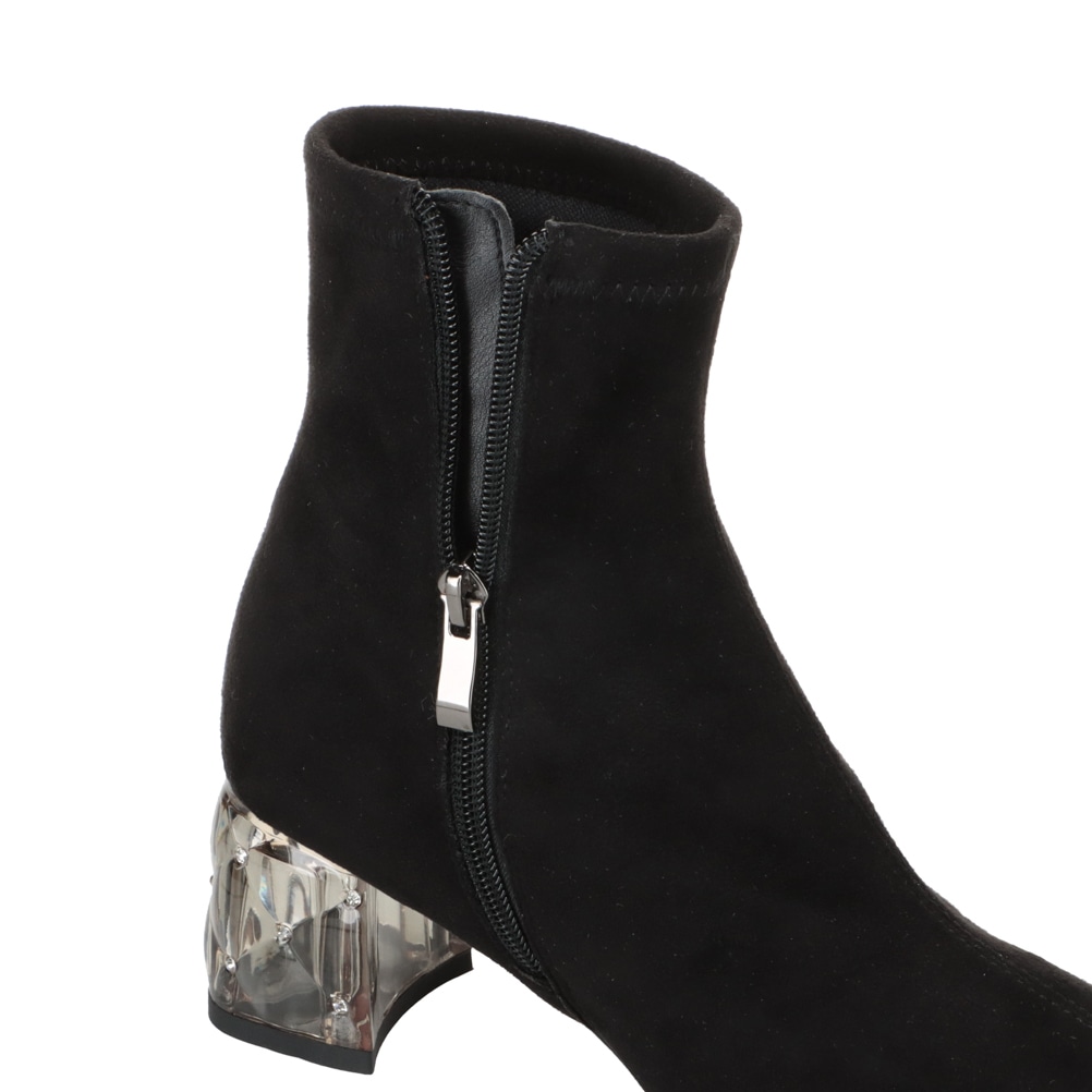 クリアヒールストレッチショートブーツ