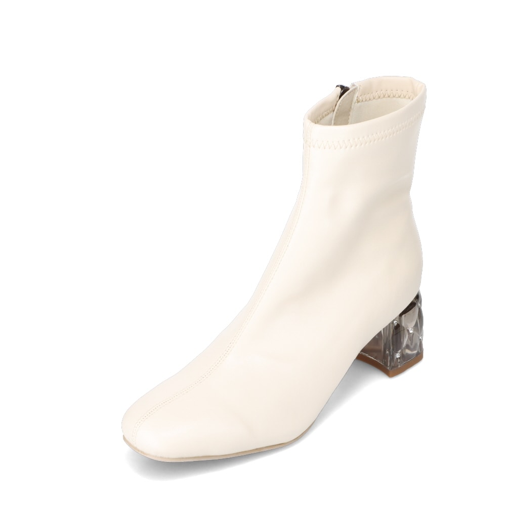 クリアヒールストレッチショートブーツ