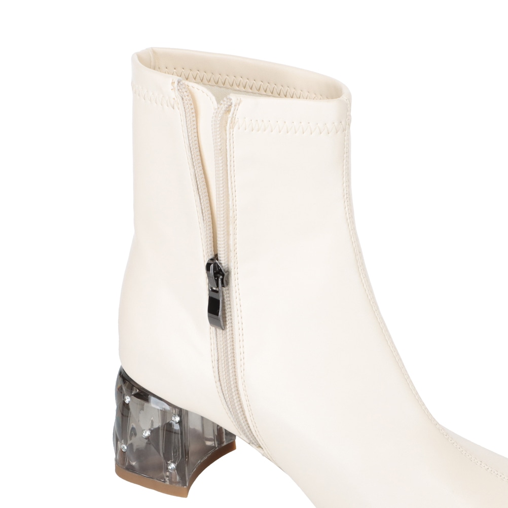 クリアヒールストレッチショートブーツ