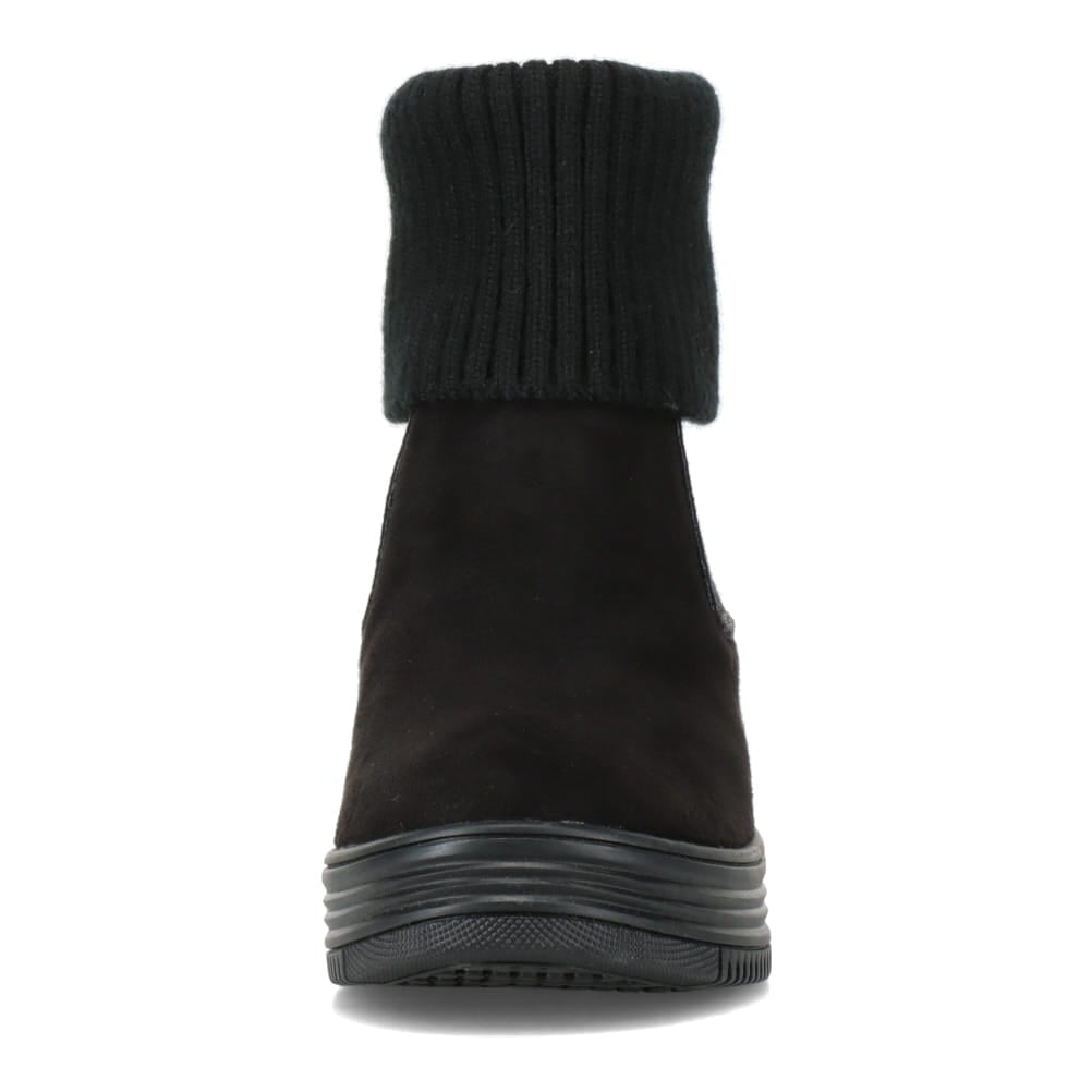 MUUM ムーム 2WAYインヒールニットブーツ ブラック×スエード